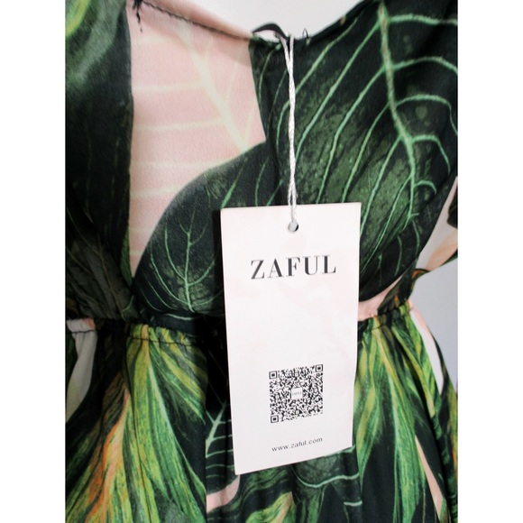 ZAFUL Tropical Leaf Print Cami Mini Dress Size M - Picture 7 of 16